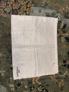 Never used Coach White Drawstring Dust Bag with Logo